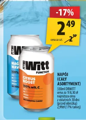 Napój Dr Witt Citrus Boost promocja w Arhelan