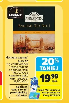 Herbata czarna Ahmad Tea English Tea No.1 promocja w Carrefour Market
