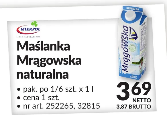 Maślanka Mrągowska naturalna promocja w Makro