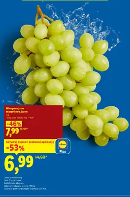 Winogrona jasne bezpestkowe luzem Lidl promocja