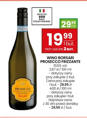 Wino musujące Borsari Prosecco Frizzante promocja w Twój Market