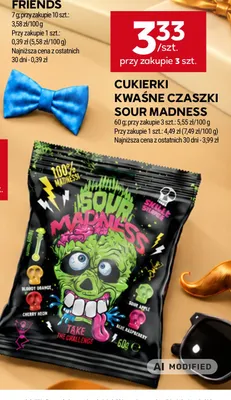 Cukierki kwaśne czaszki Sour Madness promocja w Stokrotka