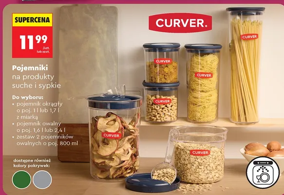 Pojemnik okrągły na produkty suche i sypkie promocja w Biedronka