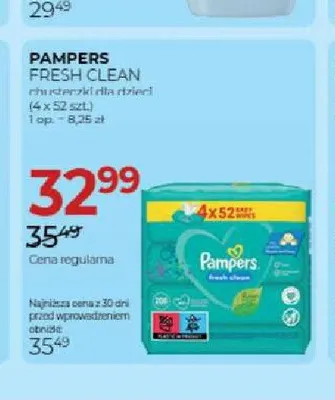 Chusteczki dla dzieci Pampers Fresh Clean 4-pak promocja w Drogerie Jawa