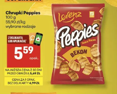 Chrupki Peppies Lorenz promocja w Delikatesy Centrum
