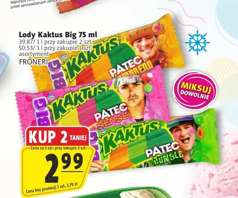 Lody Kaktus Big Pajac Sensei promocja w Prim Market