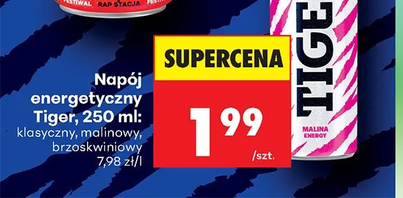 Napój energetyczny Tiger malinowy promocja w Biedronka