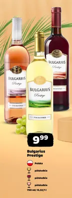 Wino różowe półsłodkie Bulgarius Prestige promocja w Netto