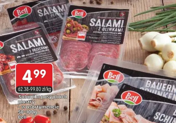 Salami w posypkach plastry w asortymencie promocja w Market Point
