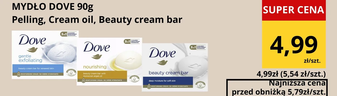 Mydło Dove cream oil promocja w Supeco