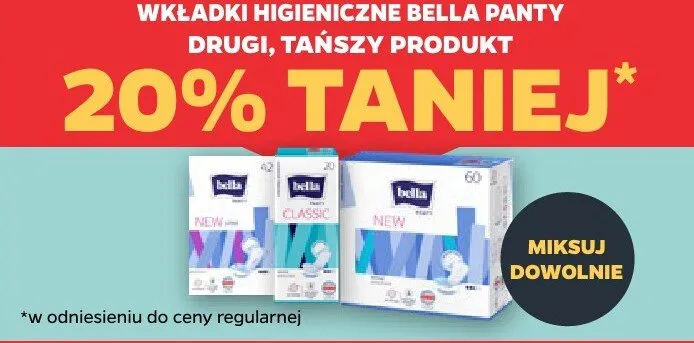 Wkładki higieniczne panty promocja w Netto