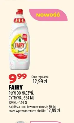 Płyn do naczyń cytryna Fairy promocja w Drogerie Natura