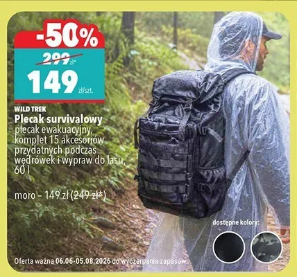 Plecak survivalowy Wild Trek promocja w Biedronka