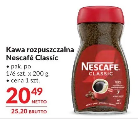 Kawa rozpuszczalna Nescafé Classic promocja w Makro