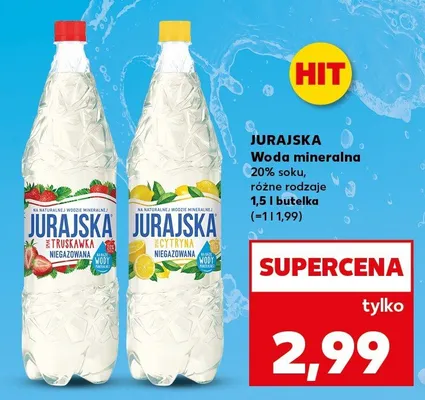 Woda mineralna niegazowana Jurajska truskawka promocja w Kaufland