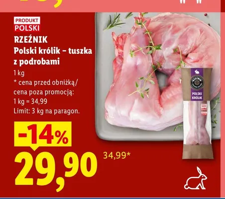 Polski królik tuszka z podrobami Rzeźnik promocja w Lidl