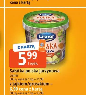 Sałatka polska jarzynowa z jajkiem Lisner promocja w Leclerc