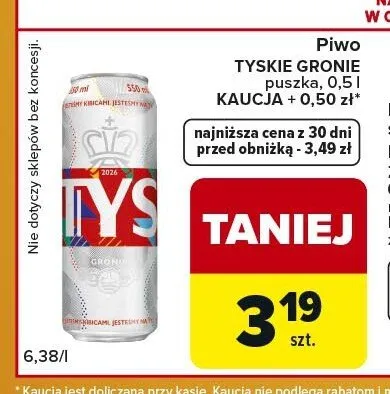 Piwo Tyskie Gronie promocja w Carrefour Express