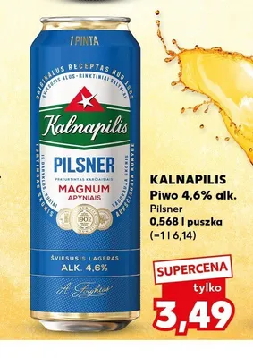 Piwo Kalnapilis Pilsner promocja w Kaufland