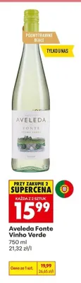 Wino półwytrawne białe Aveleda Fonte Vinho Verde promocja w Biedronka