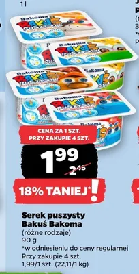 Serek puszysty Bakuś Bakoma promocja w Netto
