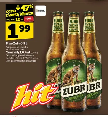 Piwo Żubr promocja w TOPAZ