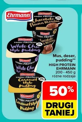 Mus proteinowy czekoladowy Ehrmann High Protein promocja w Carrefour