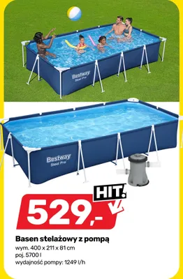 Basen stelażowy z pompą Bestway Steel Pro promocja w Bricomarche