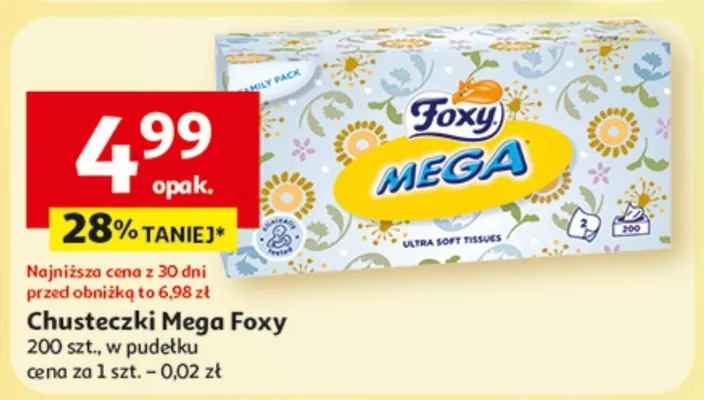 Chusteczki Mega Foxy promocja w Auchan