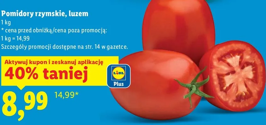 Pomidory rzymskie luzem Lidl promocja w Lidl