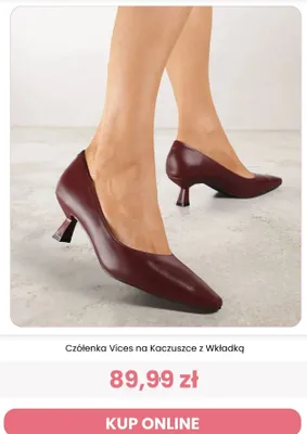 Czółenka Vices na kaczuszce z wkładką promocja w Renee
