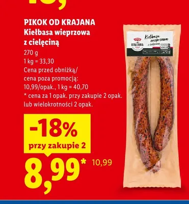 Kiełbasa wieprzowa z cielęciną Pikok Od Krajana promocja w Lidl
