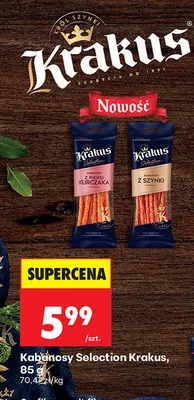 Kabanosy Selection z szynki Krakus promocja w Biedronka