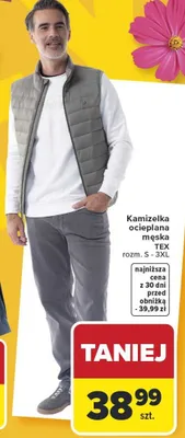 Kamizelka ocieplana męska promocja w Carrefour