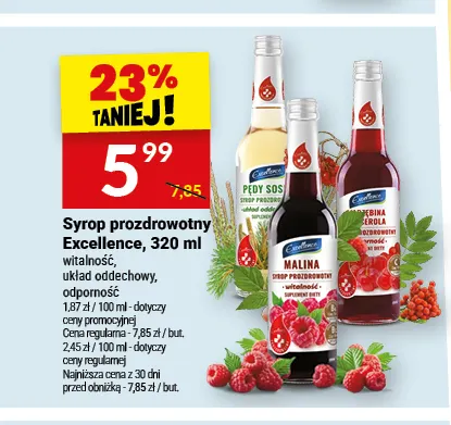 Syrop prozdrowotny Excellence witalność promocja w Twój Market