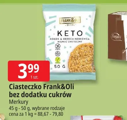 Ciasteczko Frank & Oli bez dodatku cukrów promocja w Leclerc
