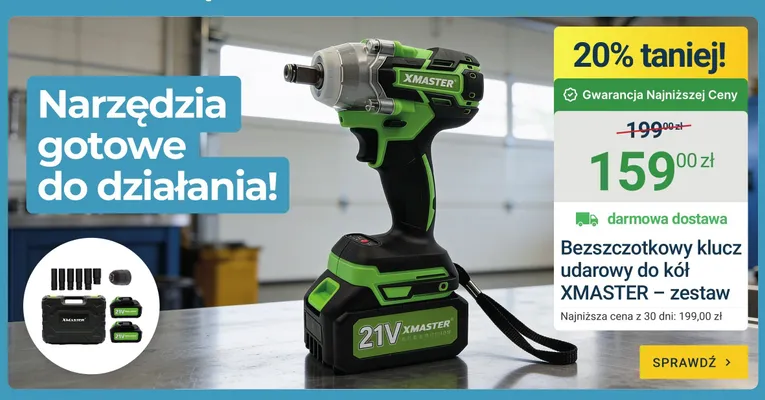 Bezszczotkowy klucz udarowy do kół XMASTER promocja w ERLI