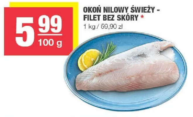 Okoń nilowy świeży - filet bez skóry promocja w SPAR