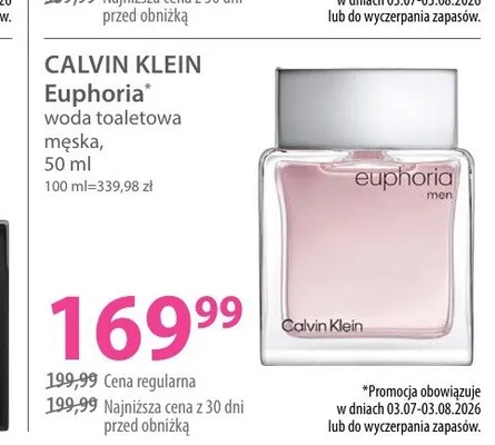 Woda toaletowa męska Calvin Klein Euphoria promocja w Hebe