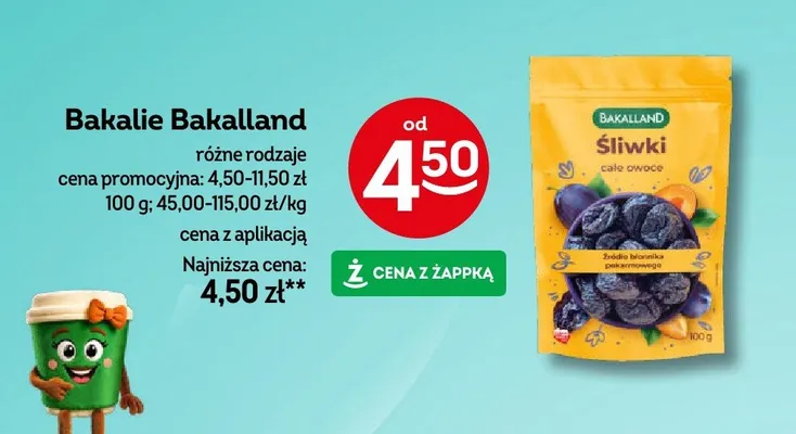 Bakalie Bakalland śliwki całe owoce promocja w Żabka