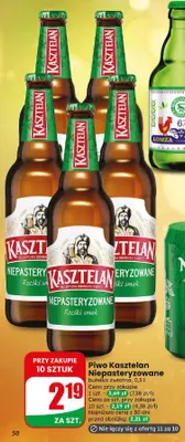 Piwo Kasztelan Niepasteryzowane promocja w Dino