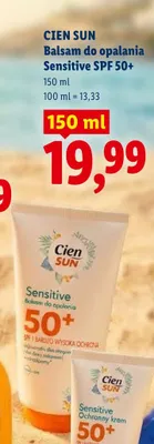 Balsam do opalania Sensitive Cien Sun SPF 50+ promocja w Lidl