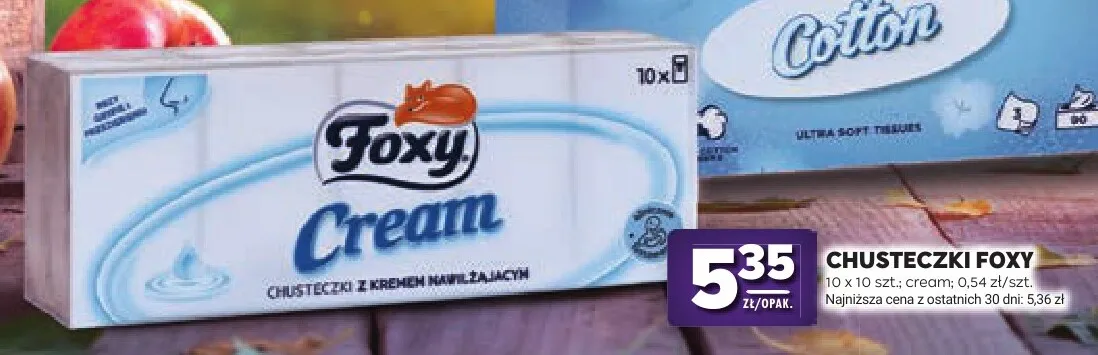 Chusteczki higieniczne Foxy Cream 10-pak promocja w Stokrotka