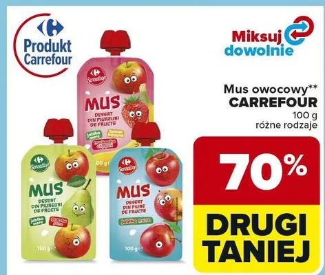 Mus owocowy różne rodzaje promocja w Carrefour Market