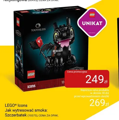 Klocki LEGO Icons Jak wytresować smoka: Szczerbatek (10375) promocja w Smyk