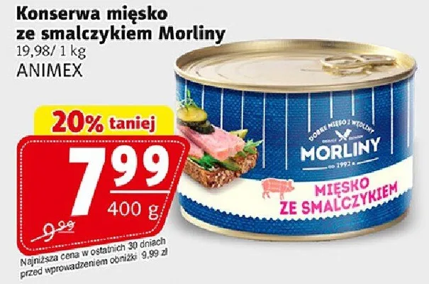 Konserwa mięso ze smalcem 400g promocja w Prim Market