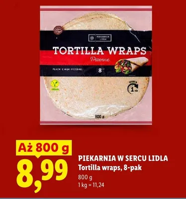 Tortilla wraps Piekarnia W Sercu Lidla 8-pak promocja w Lidl