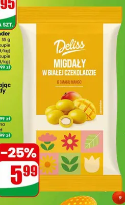 Migdały w białej czekoladzie o smaku mango promocja w Dino