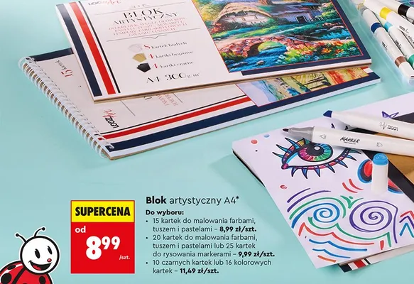 Blok artystyczny A4 LOOZZ Art 15 kartek promocja w Biedronka