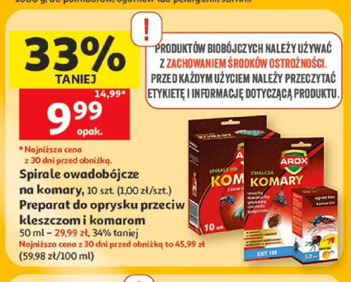Spirale owadobójcze na komary Arox promocja w Auchan